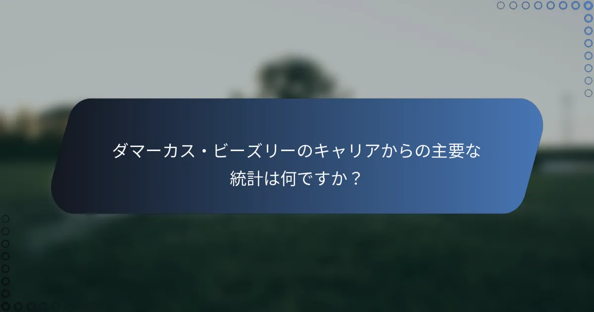 ダマーカス・ビーズリーのキャリアからの主要な統計は何ですか？